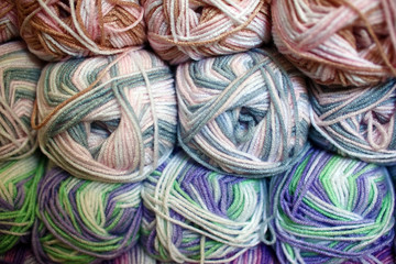 Colorful wool for knitting
