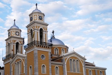 Fototapeta premium View of the cathedral church of Ypapanti in Kalamata city, Greece.