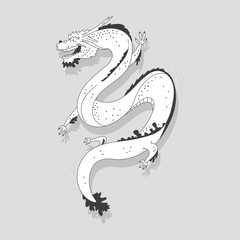 Dragon tattoo vector illustration isolated on background.