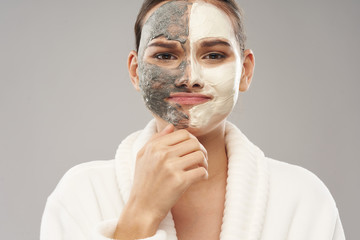 young woman with facial mask