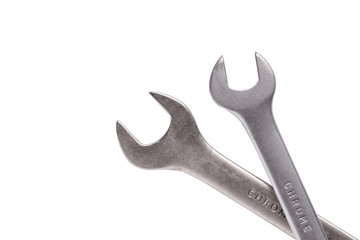 Two wrenches. Wrenches isolate on a white background.