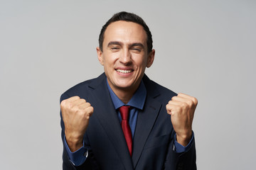 young businessman pointing