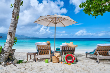 Beautiful Petite Anse beach at Seychelles