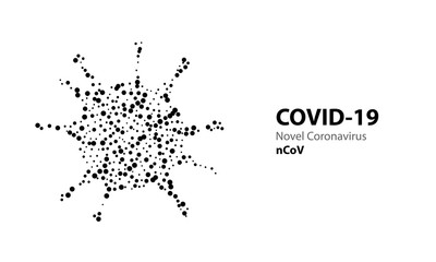 Fototapeta premium Corona virus 3d polygonal text COVID-19. Virus infections epidemic banner on blue background. Vector healthcare coronavirus illustration