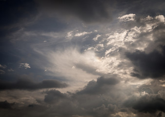 Naklejka na ściany i meble Strom black cloud in sky nature background