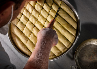 famous baklava production of Gaziantep