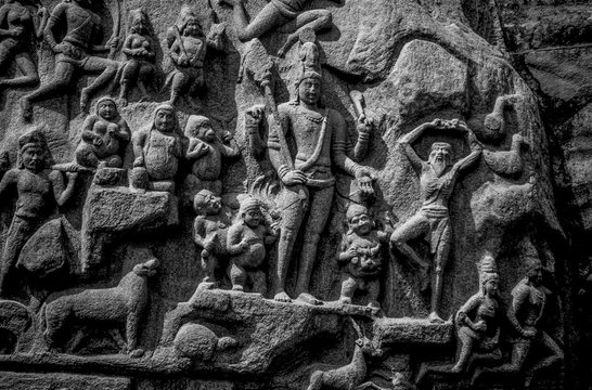 Arjuna Penance a monument located in Mamallapuram aka Mahabalipuram