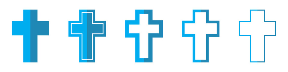 Christian Cross vector icons. Vector illustration.