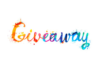 Giveaway. Inscription of calligraphic letters