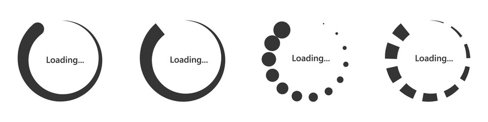 Loading circles set. Load vector icon.