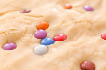 Texture of sweet dough, closeup