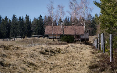 haus, landschaft, alt, scheune, bauernhof, bauwerk, holz, 