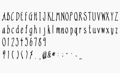 Hand drawn letters vector alphabet set eps10