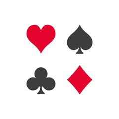 Playing cards suit icon vector on white background