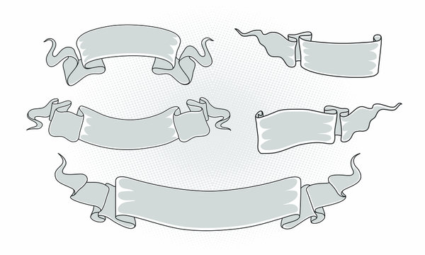 Vector illustration isolated ribbon banners