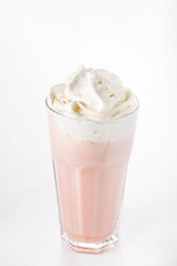 strawberry cocktail with whipped cream