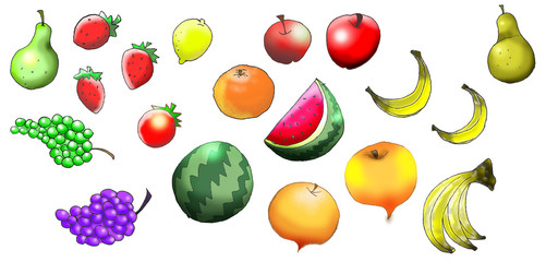 A set of fruits.