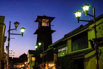 川越 町並み 時の鐘 夜景 © 健太 上田