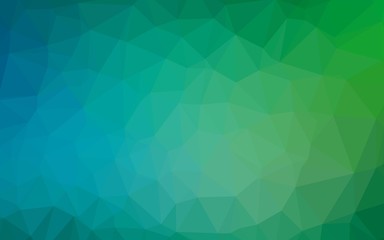 Light Blue, Green vector blurry triangle template. Creative illustration in halftone style with gradient. New texture for your design.