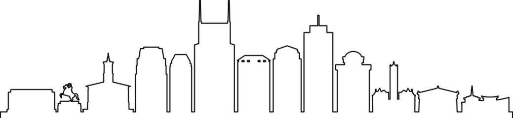 NASHVILLE City Skyline Silhouette Cityscape Vector