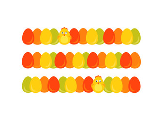 Easter eggs and chickens