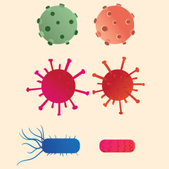 virus and bacteria 3d rendered illustration.