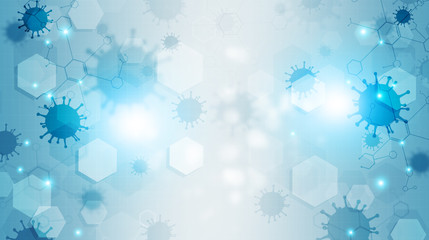 virus science blue background
