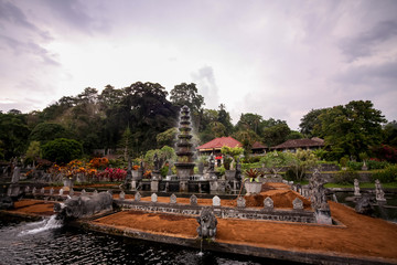 Fototapeta na wymiar water temple of Tirta Ganga on the island of Bali, Indonesia. Temple complex on the island of Bali