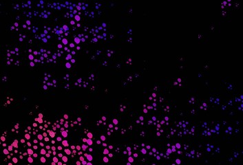 Dark Purple vector pattern with bubble shapes.