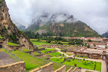 Fototapeta na wymiar Ollantaytambo, Inca ruins of Ollantaytambo, Sacred Valley of the Incas in Peru, South America 