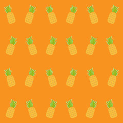 Cute seamless pattern with pineapple. Delicious healthy fruits. Tasty summer background. Yummy tropical fruits endless texture. Can be used for wallpaper, banner, poster. . Vector illustration