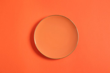 Clean plate on color background