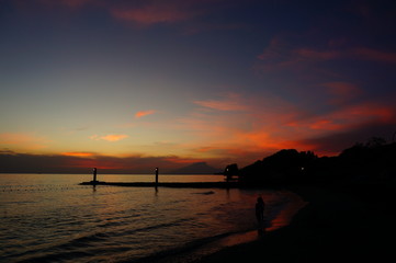 Fototapeta premium sunrise or sunset on the beach