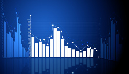 Financial stock market graph chart. Digital illustration