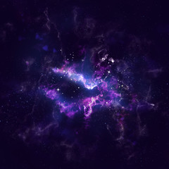 Galaxy Abstract Universe with Milky Fog and Stars
