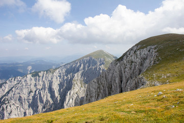 View of Hochswab Mountains from Schiestlhaus, Alps, Austria.