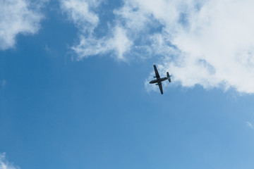 Airplane in the sky.