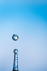 High speed photograph of water drop falling