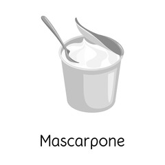 Vector design of mascarpone and cheese logo. Web element of mascarpone and meal stock vector illustration.