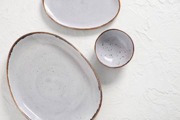 Clean plates on white background