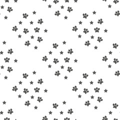 Dog Paw seamless vector footprint pattern kitten puppy star tile background repeat wallpaper illustration cartoon scarf isolated