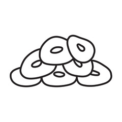 Chopped garlic vector icon.Outline vector icon isolated on white background garlic chopped .