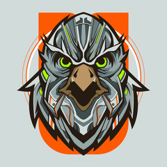eagle mecha robot vector illustration design