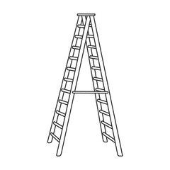 Ladder vector icon.Outline vector icon isolated on white background ladder.