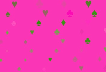 Light Pink, Green vector cover with symbols of gamble.