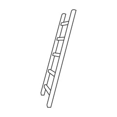 Ladder vector icon.Outline vector icon isolated on white background ladder.