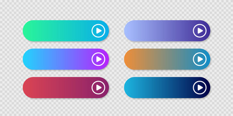 Button with gradient buttons on transparent background for site design