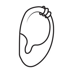 Piercing of ear vector icon.Outline vector icon isolated on white background piercing of ear .