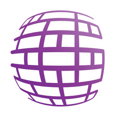 abstract globe symbol, isolated vector icon, internet and social network concept