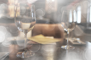 interior restaurant tableware / cutlery and tableware on a table in a cafe, beautiful catering industry